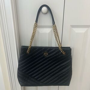 Tory Burch Black Quilted Handbag with Gold Chain NWOT